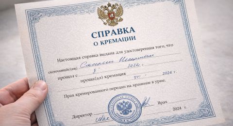 Справка о кремации